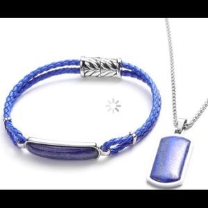 Lapis Lazuli Blue Genuine leather men’s Bracelet